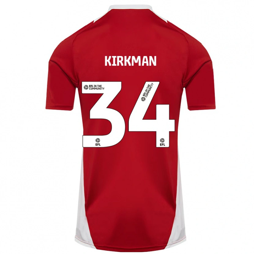 Danxen Heren Billy Kirkman #34 Rood Wit Goud Thuisshirt Thuistenue 2025/26 T-Shirt België