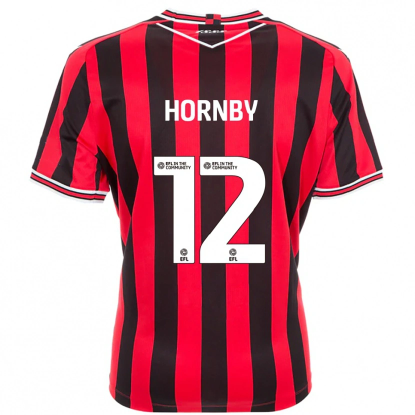Danxen Heren Sam Hornby #12 Rood Zwart Thuisshirt Thuistenue 2025/26 T-Shirt België