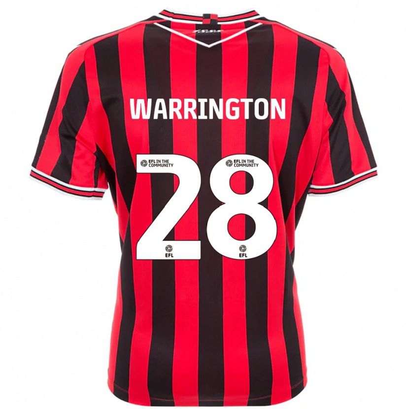 Danxen Heren Lewis Warrington #28 Rood Zwart Thuisshirt Thuistenue 2025/26 T-Shirt België