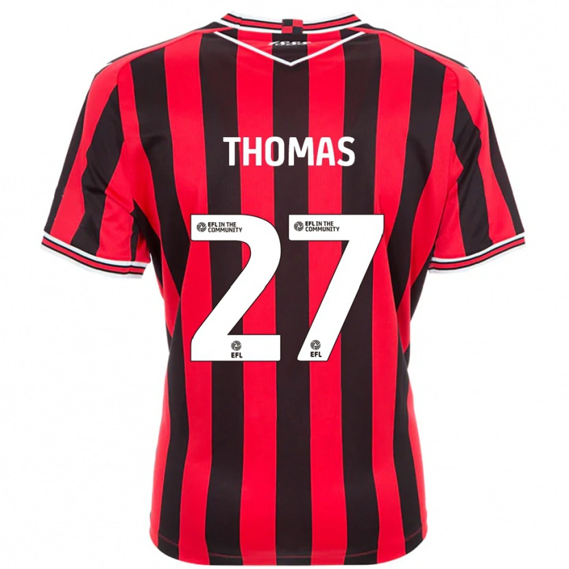 Danxen Heren Dylan Thomas #27 Rood Zwart Thuisshirt Thuistenue 2025/26 T-Shirt België