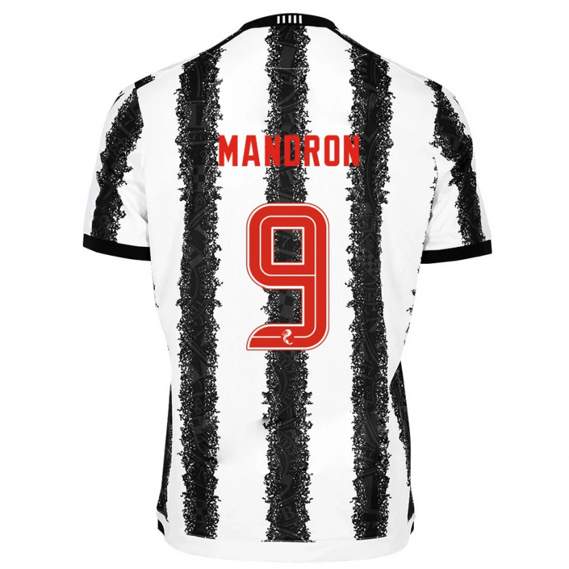 Danxen Heren Mikael Mandron #9 Wit Zwart Thuisshirt Thuistenue 2025/26 T-Shirt België