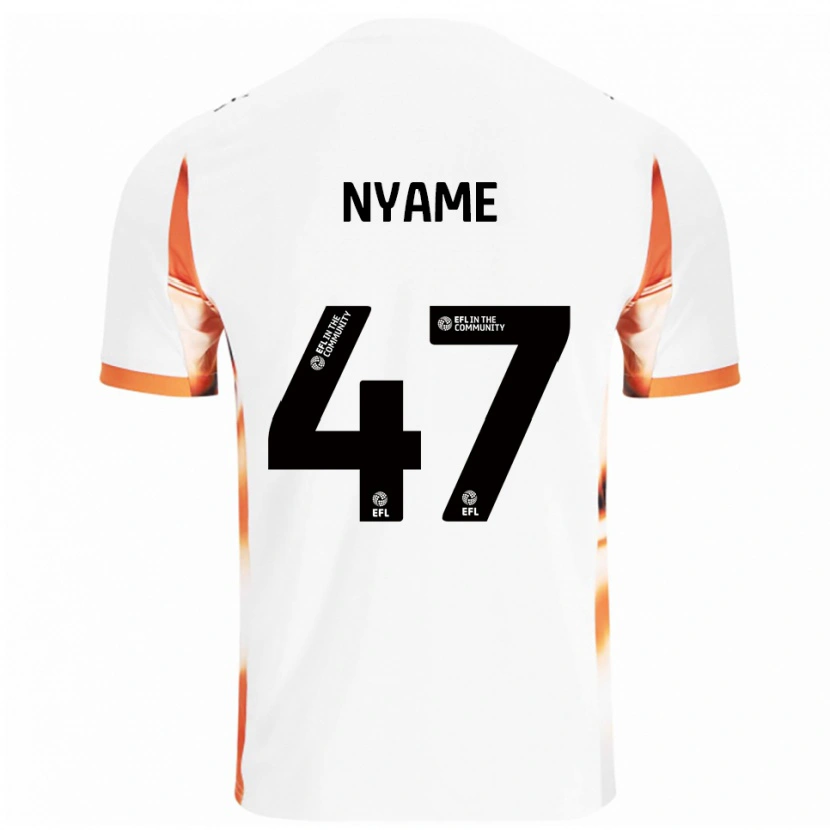 Danxen Heren Josh Nyame #47 Wit Oranje Zwart Uitshirt Uittenue 2025/26 T-Shirt België