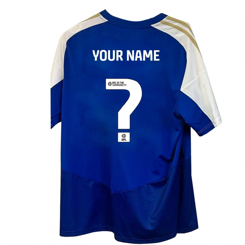 Danxen Heren Uw Naam #0 Blauw Wit Goud Uitshirt Uittenue 2025/26 T-Shirt België