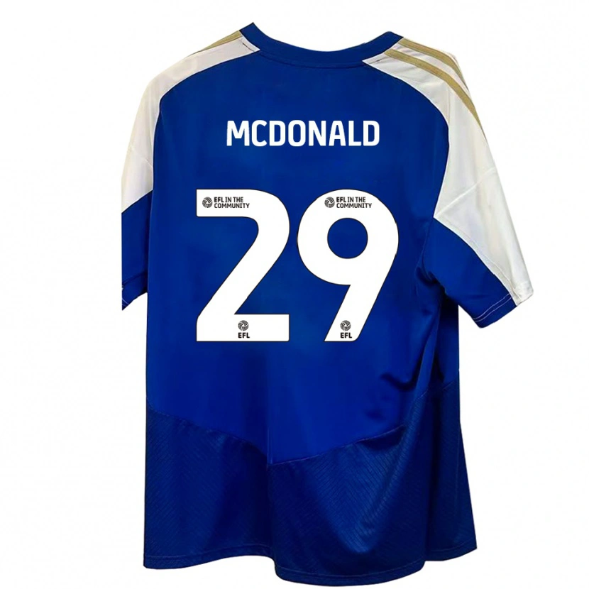 Danxen Heren Kevin Mcdonald #29 Blauw Wit Goud Uitshirt Uittenue 2025/26 T-Shirt België