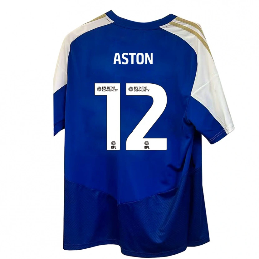 Danxen Heren Logan Aston #12 Blauw Wit Goud Uitshirt Uittenue 2025/26 T-Shirt België