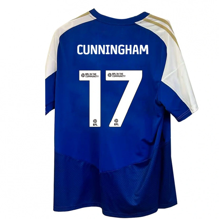 Danxen Heren Zoe Cunningham #17 Blauw Wit Goud Uitshirt Uittenue 2025/26 T-Shirt België