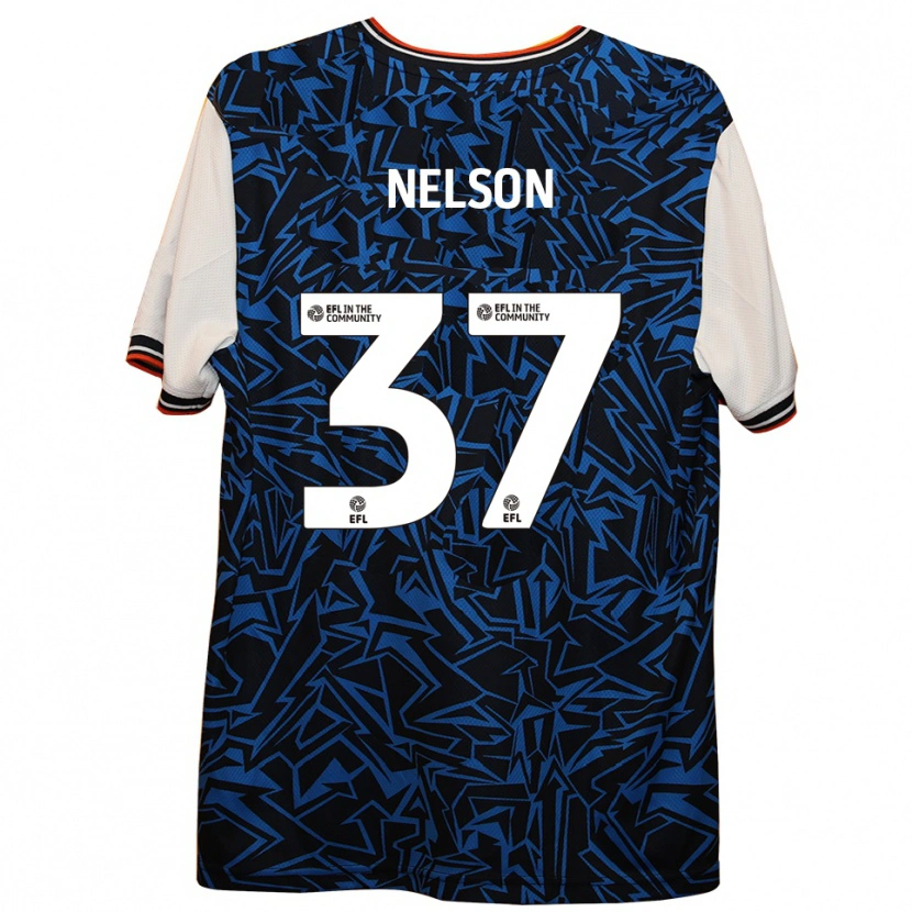 Danxen Heren Zack Nelson #37 Blauw Zwart Wit Uitshirt Uittenue 2025/26 T-Shirt België