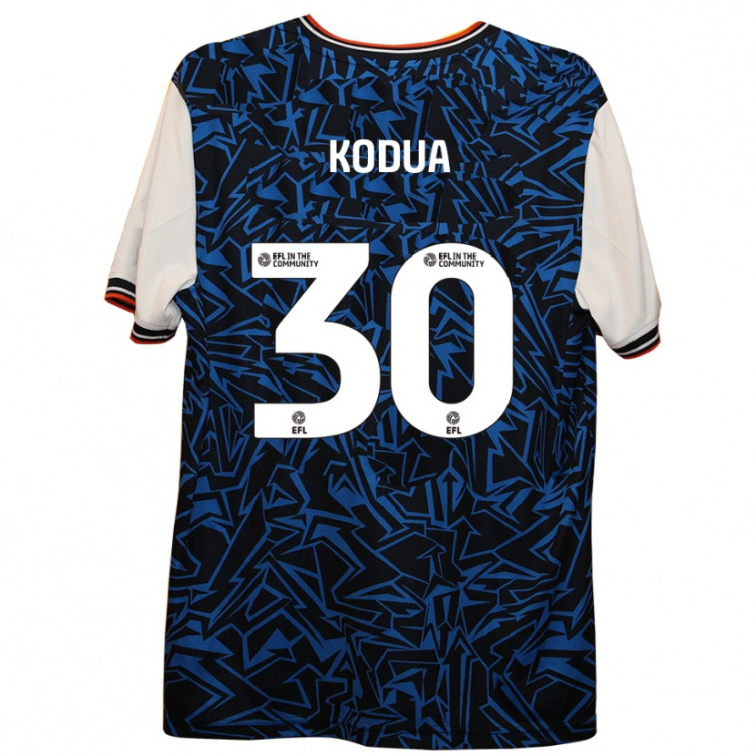 Danxen Heren Gideon Kodua #30 Blauw Zwart Wit Uitshirt Uittenue 2025/26 T-Shirt België