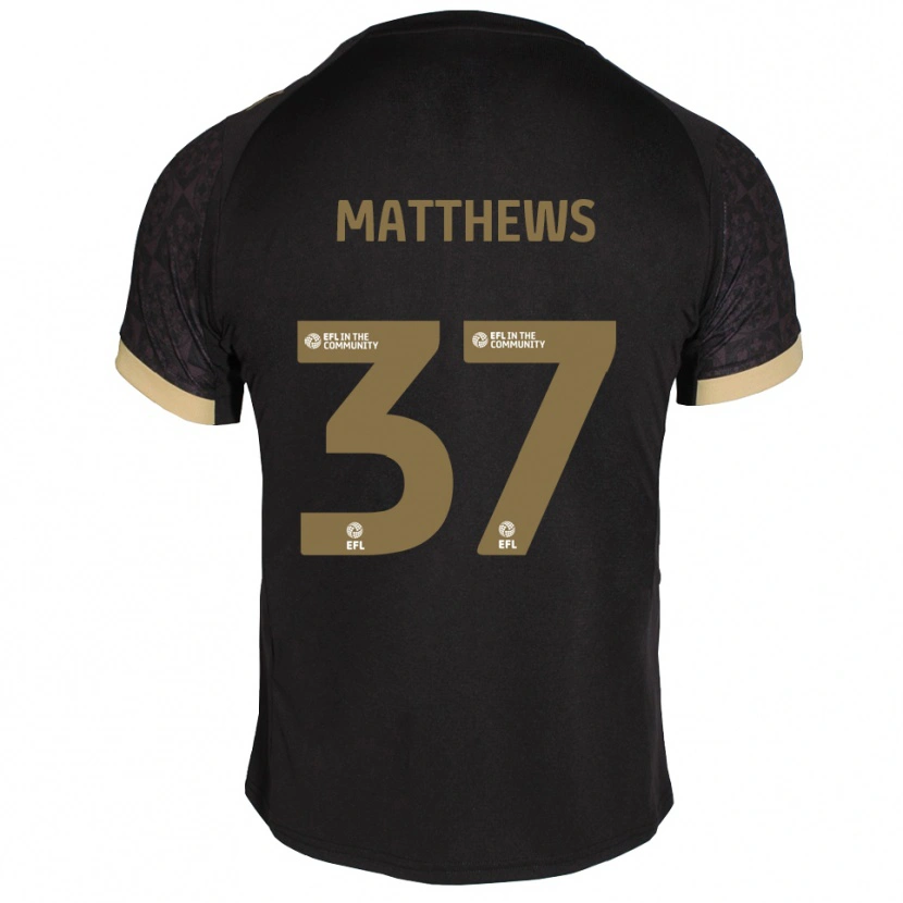 Danxen Heren Jack Matthews #37 Zwart Goud Uitshirt Uittenue 2025/26 T-Shirt België