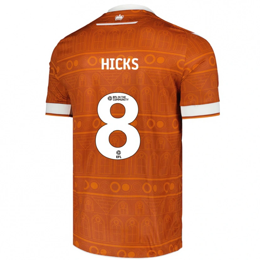 Danxen Heren David Hicks #8 Oranje Wit Uitshirt Uittenue 2025/26 T-Shirt België