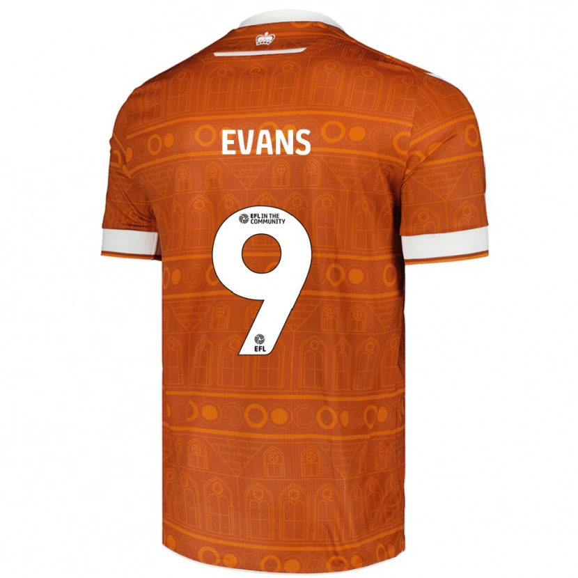 Danxen Heren Reece Evans #9 Oranje Wit Uitshirt Uittenue 2025/26 T-Shirt België