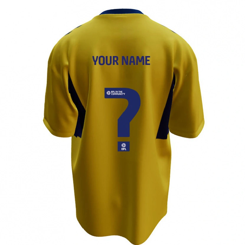 Danxen Heren Uw Naam #0 Geel Blauw Uitshirt Uittenue 2025/26 T-Shirt België