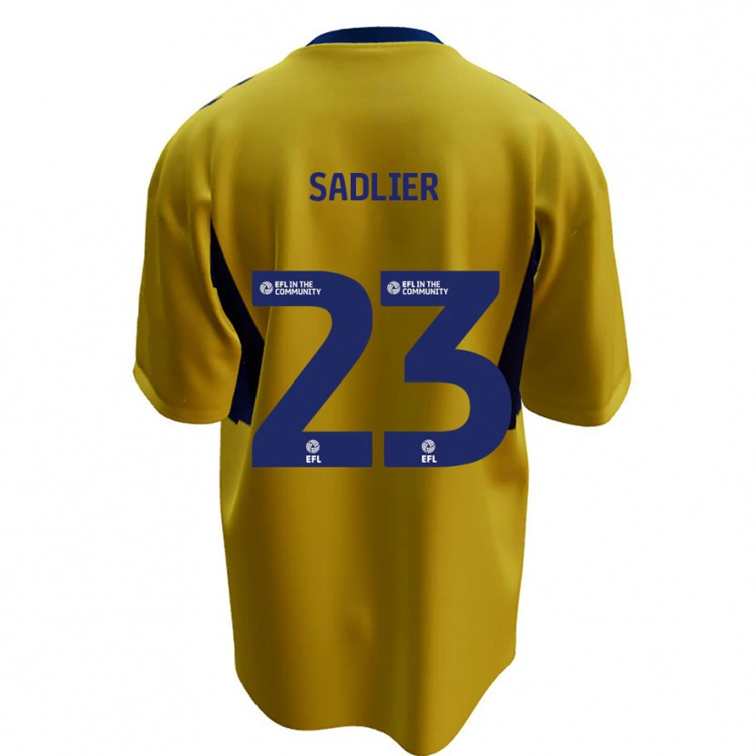 Danxen Heren Kieran Sadlier #23 Geel Blauw Uitshirt Uittenue 2025/26 T-Shirt België