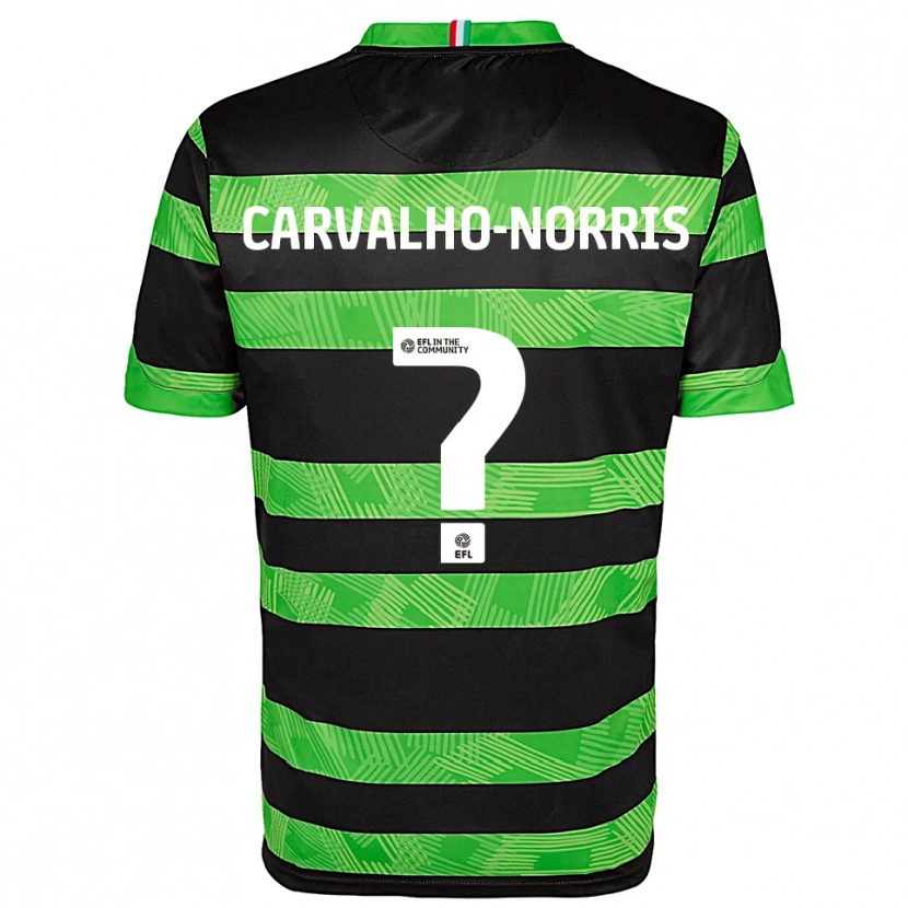 Danxen Heren Tom Carvalho-Norris #0 Zwart Groen Uitshirt Uittenue 2025/26 T-Shirt België