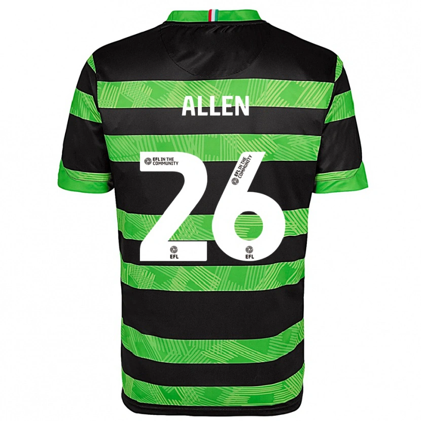 Danxen Heren Lauren Allen #26 Zwart Groen Uitshirt Uittenue 2025/26 T-Shirt België