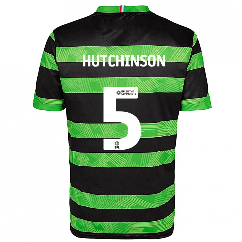 Danxen Heren Sam Hutchinson #5 Zwart Groen Uitshirt Uittenue 2025/26 T-Shirt België