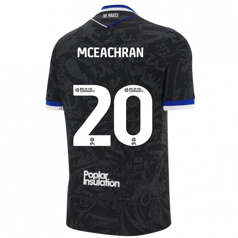 Danxen Heren Josh Mceachran #20 Zwart Wit Uitshirt Uittenue 2025/26 T-Shirt België