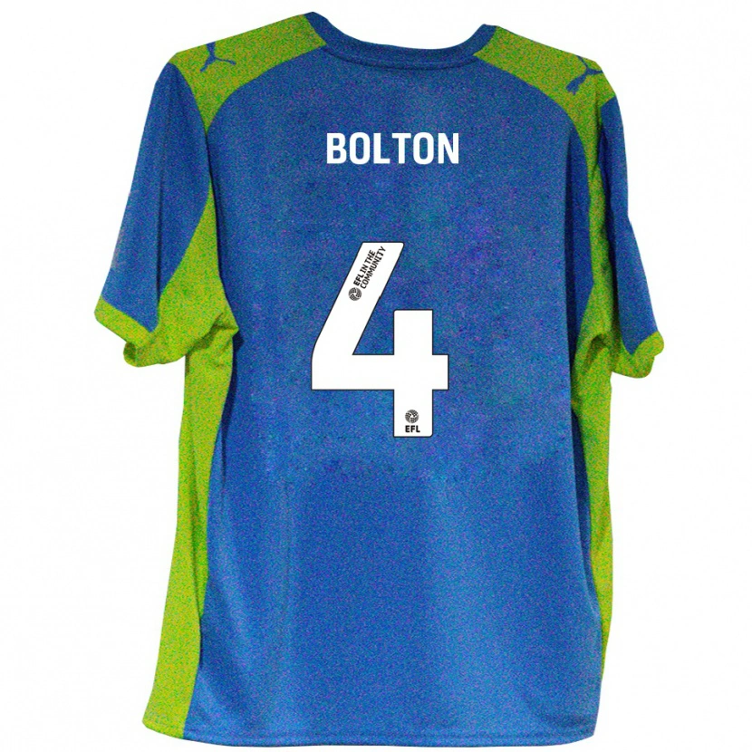 Danxen Heren James Bolton #4 Hemelsblauw Geel Uitshirt Uittenue 2025/26 T-Shirt België