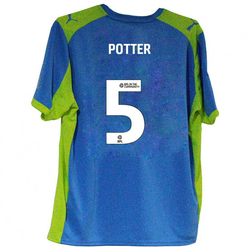 Danxen Heren Finley Potter #5 Hemelsblauw Geel Uitshirt Uittenue 2025/26 T-Shirt België