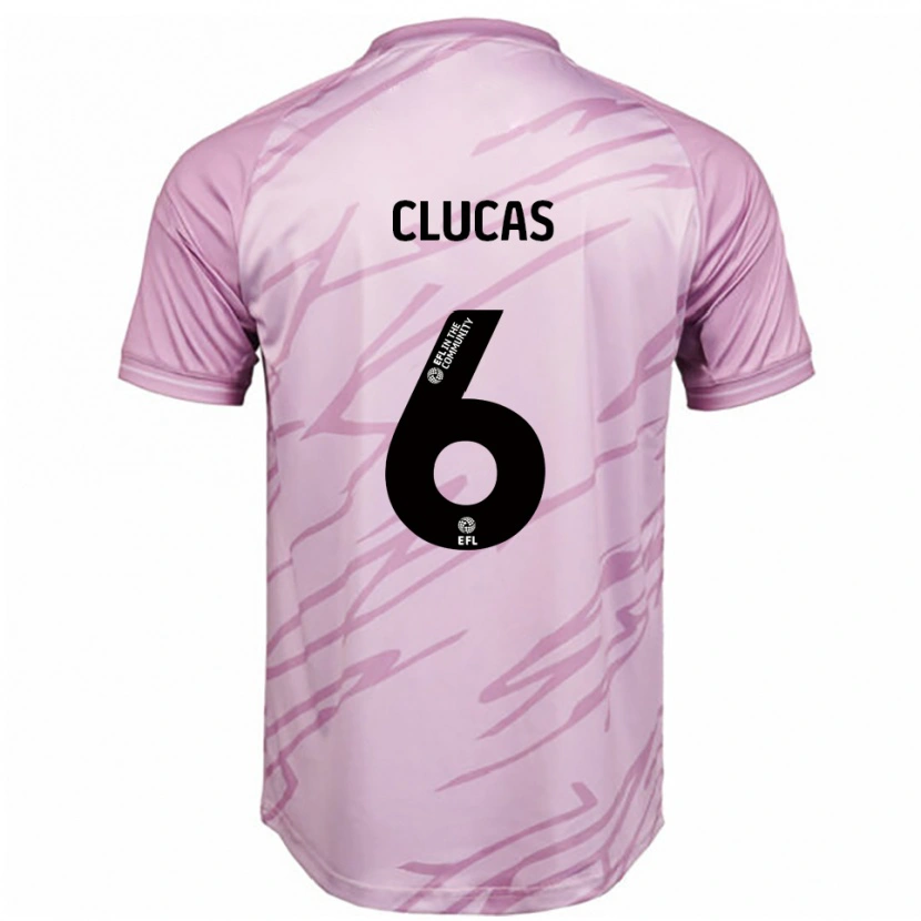 Danxen Heren Sam Clucas #6 Roze Zwart Uitshirt Uittenue 2025/26 T-Shirt België