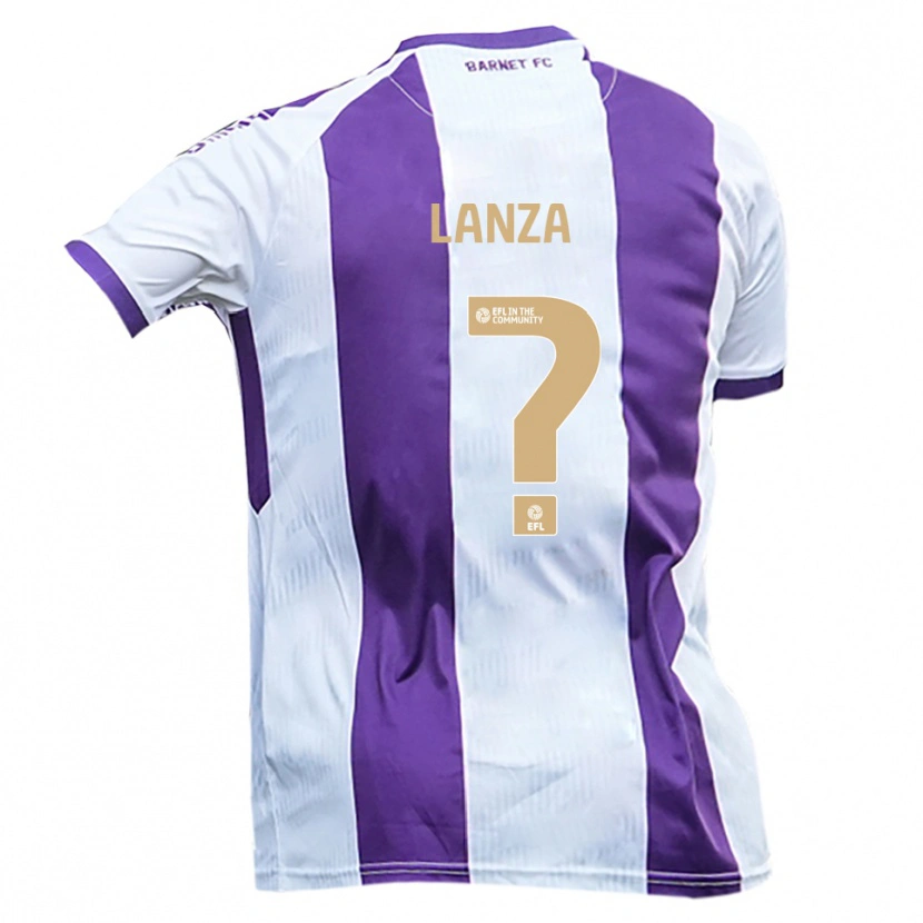 Danxen Heren Sam Lanza #0 Wit Paars Uitshirt Uittenue 2025/26 T-Shirt België