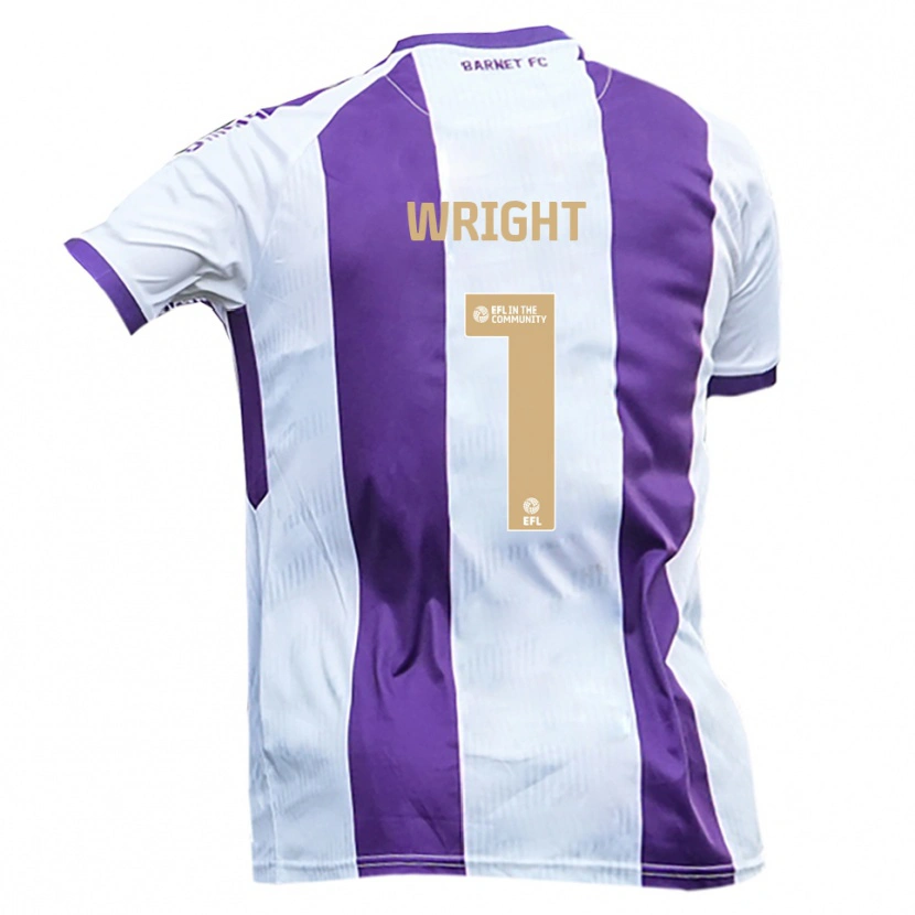 Danxen Heren Joe Wright #1 Wit Paars Uitshirt Uittenue 2025/26 T-Shirt België
