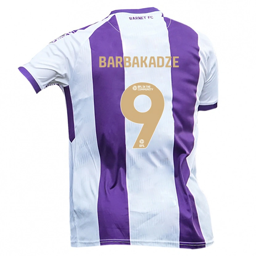 Danxen Heren David Barbakadze #9 Wit Paars Uitshirt Uittenue 2025/26 T-Shirt België