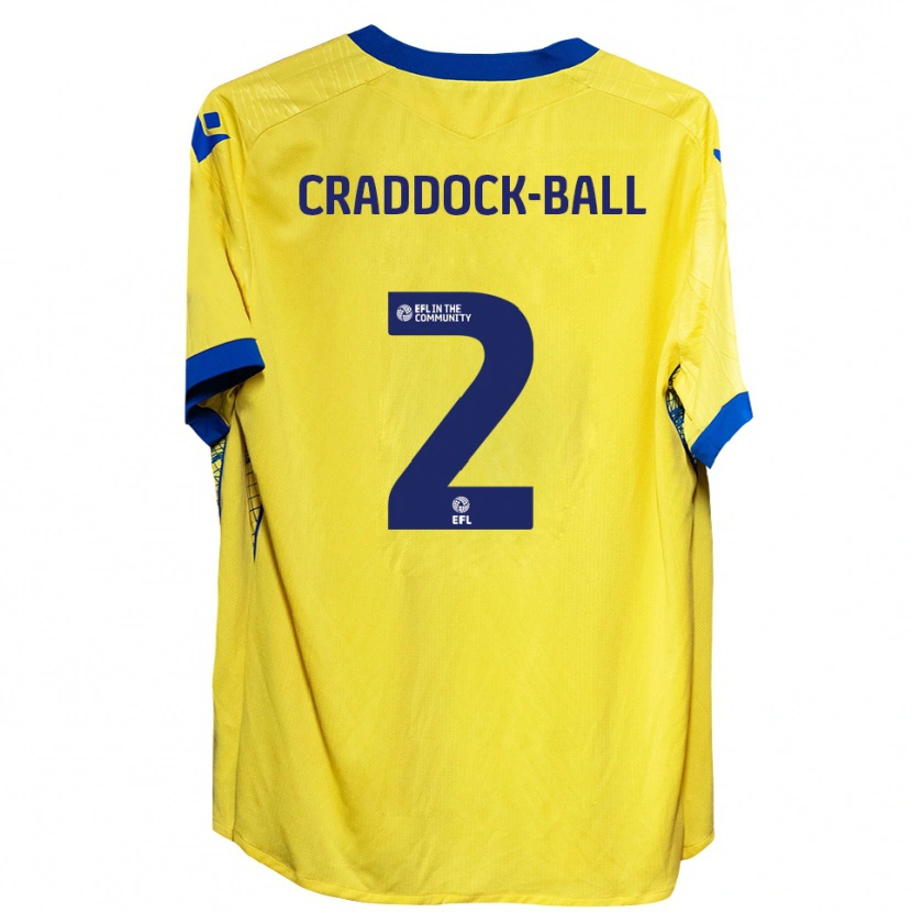 Danxen Heren Jac Craddock-Ball #2 Geel Blauw Uitshirt Uittenue 2025/26 T-Shirt België