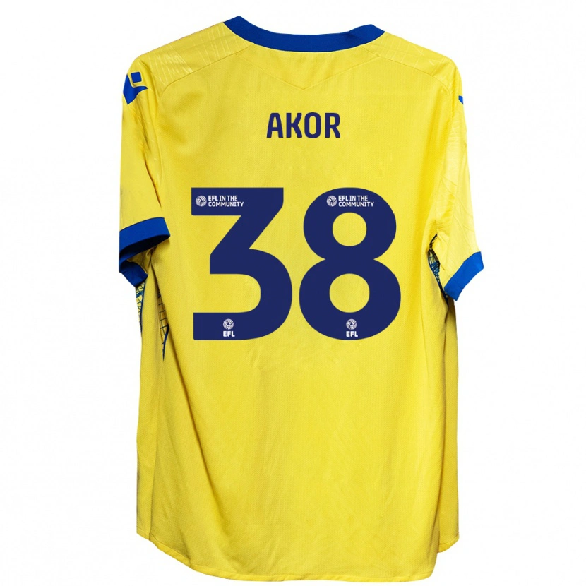 Danxen Heren Elkanah Akor #38 Geel Blauw Uitshirt Uittenue 2025/26 T-Shirt België