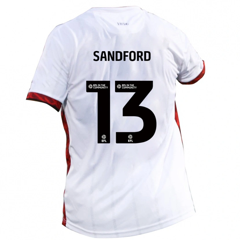 Danxen Heren Ryan Sandford #13 Wit Rood Zwart Uitshirt Uittenue 2025/26 T-Shirt België