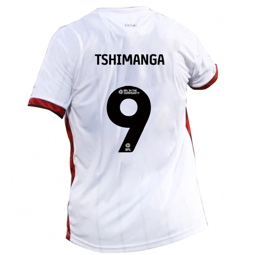Danxen Heren Kabongo Tshimanga #9 Wit Rood Zwart Uitshirt Uittenue 2025/26 T-Shirt België