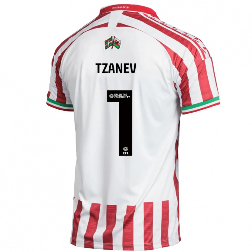 Danxen Heren Nik Tzanev #1 Rood Wit Uitshirt Uittenue 2025/26 T-Shirt België