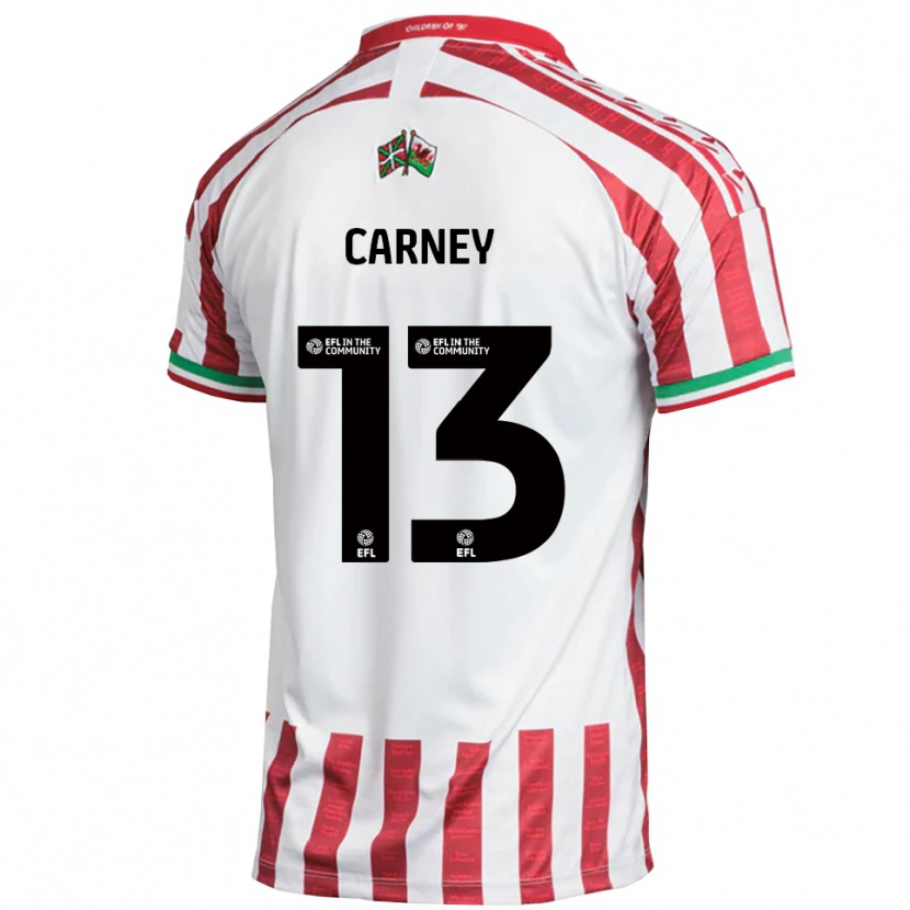 Danxen Heren Jacob Carney #13 Rood Wit Uitshirt Uittenue 2025/26 T-Shirt België