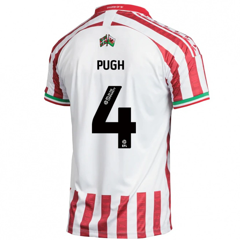Danxen Heren Harri Pugh #4 Rood Wit Uitshirt Uittenue 2025/26 T-Shirt België