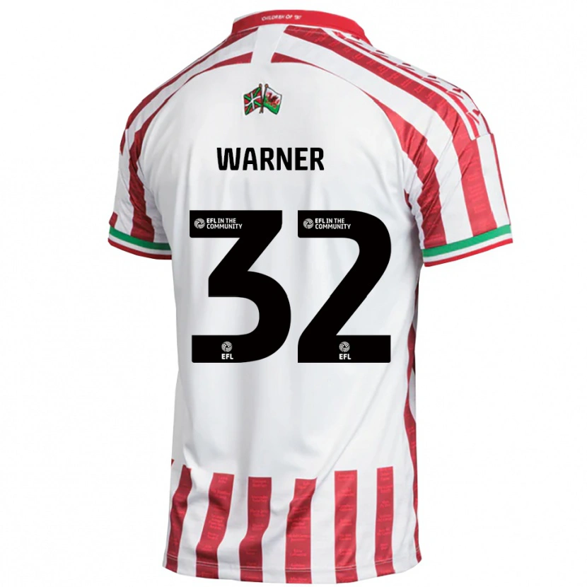 Danxen Heren Jaden Warner #32 Rood Wit Uitshirt Uittenue 2025/26 T-Shirt België