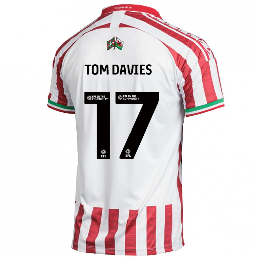 Danxen Heren Tom Davies #17 Rood Wit Uitshirt Uittenue 2025/26 T-Shirt België