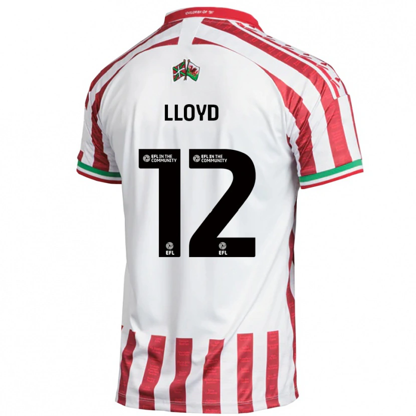 Danxen Heren Tomos Lloyd #12 Rood Wit Uitshirt Uittenue 2025/26 T-Shirt België