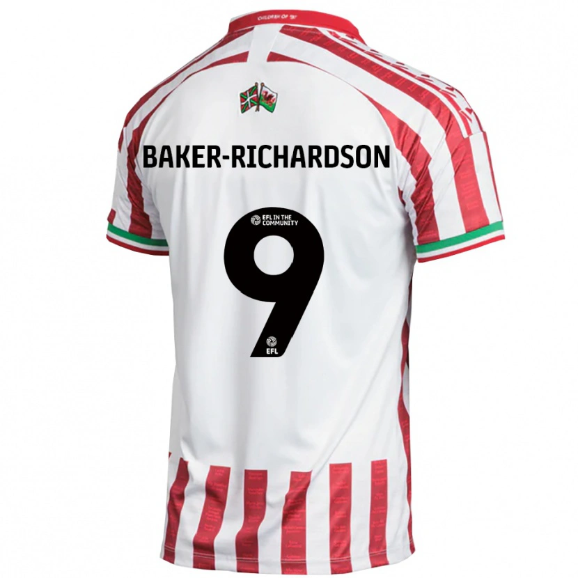 Danxen Heren Courtney Baker-Richardson #9 Rood Wit Uitshirt Uittenue 2025/26 T-Shirt België