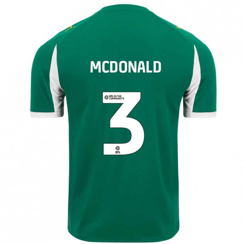 Danxen Heren Rod Mcdonald #3 Groen Wit Uitshirt Uittenue 2025/26 T-Shirt België