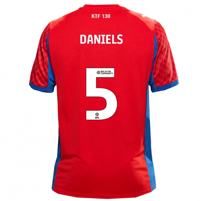Danxen Heren Donervon Daniels #5 Rood Blauw Uitshirt Uittenue 2025/26 T-Shirt België