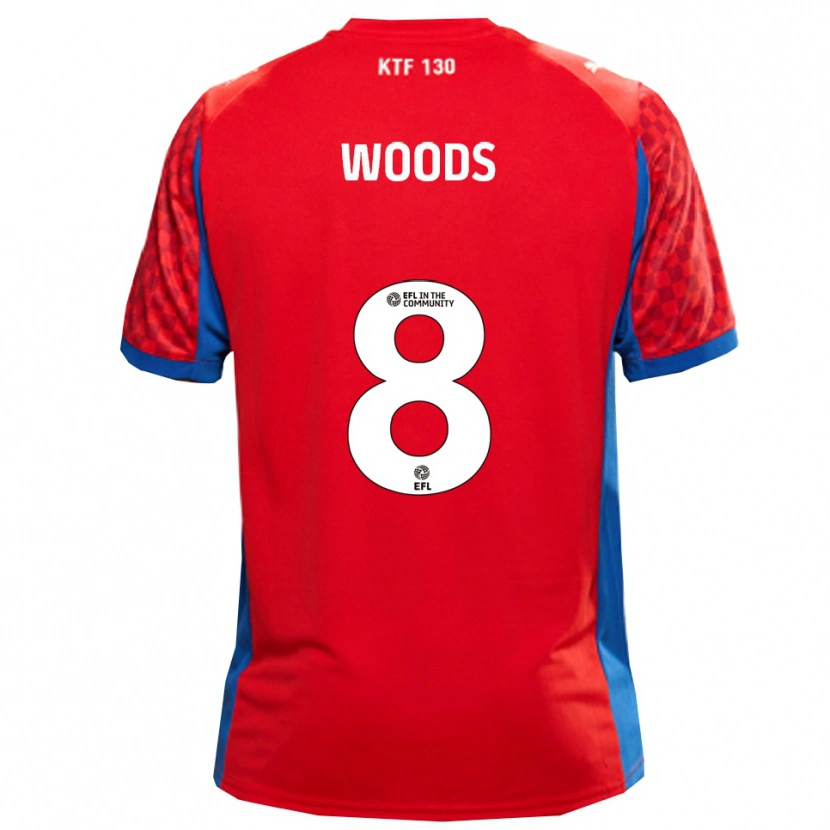 Danxen Heren Ryan Woods #8 Rood Blauw Uitshirt Uittenue 2025/26 T-Shirt België