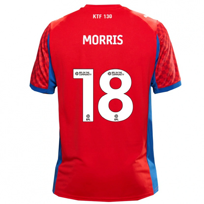 Danxen Heren Kieron Morris #18 Rood Blauw Uitshirt Uittenue 2025/26 T-Shirt België