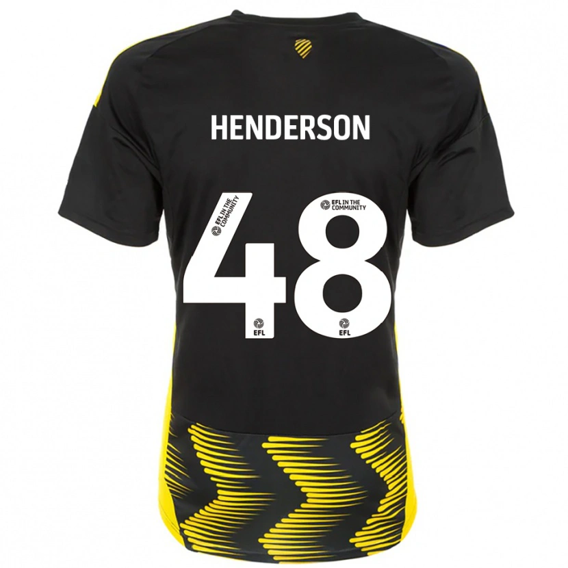 Danxen Heren Alfie Henderson #48 Zwart Geel Uitshirt Uittenue 2025/26 T-Shirt België