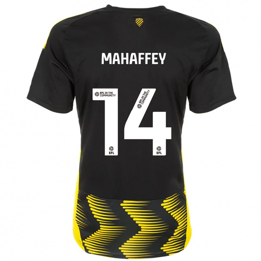 Danxen Heren Caitlin Mahaffey #14 Zwart Geel Uitshirt Uittenue 2025/26 T-Shirt België