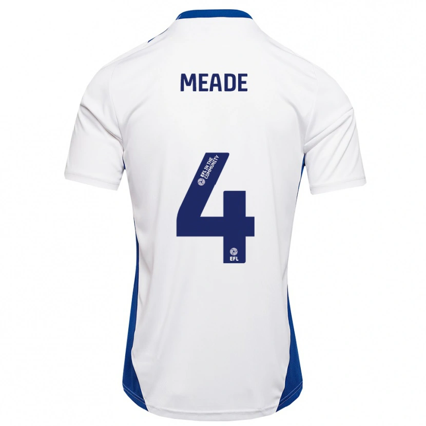 Danxen Heren Isi Meade #4 Wit Blauw Uitshirt Uittenue 2025/26 T-Shirt België