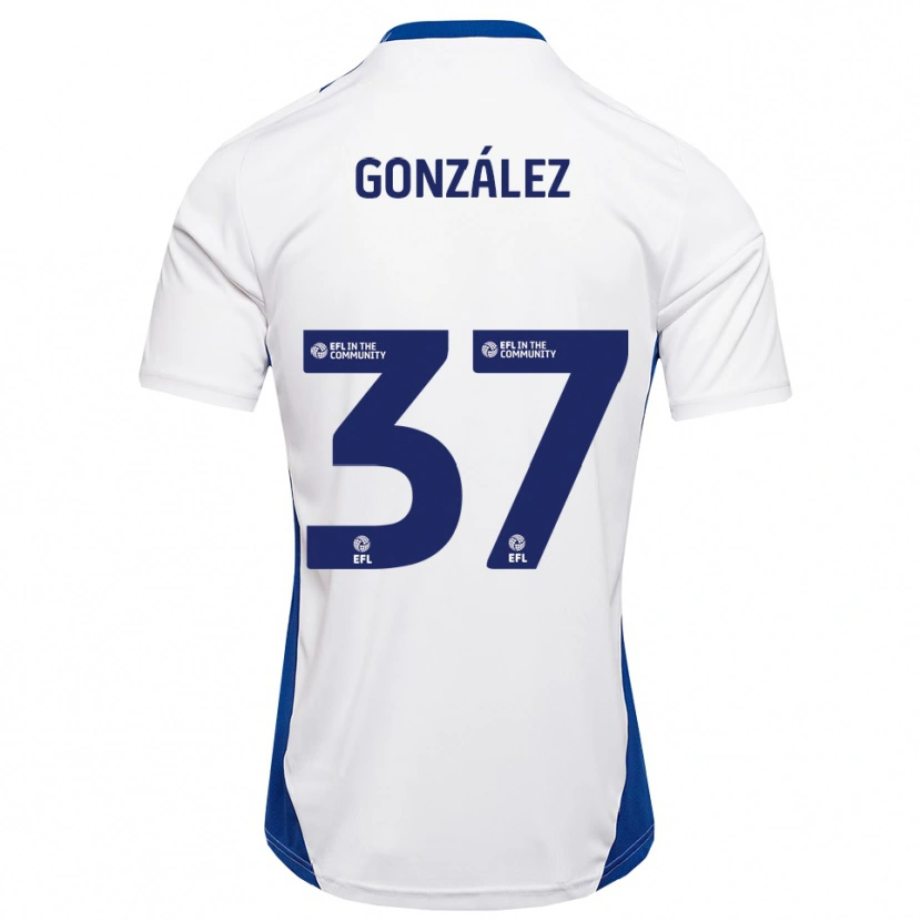 Danxen Heren Dani González #37 Wit Blauw Uitshirt Uittenue 2025/26 T-Shirt België
