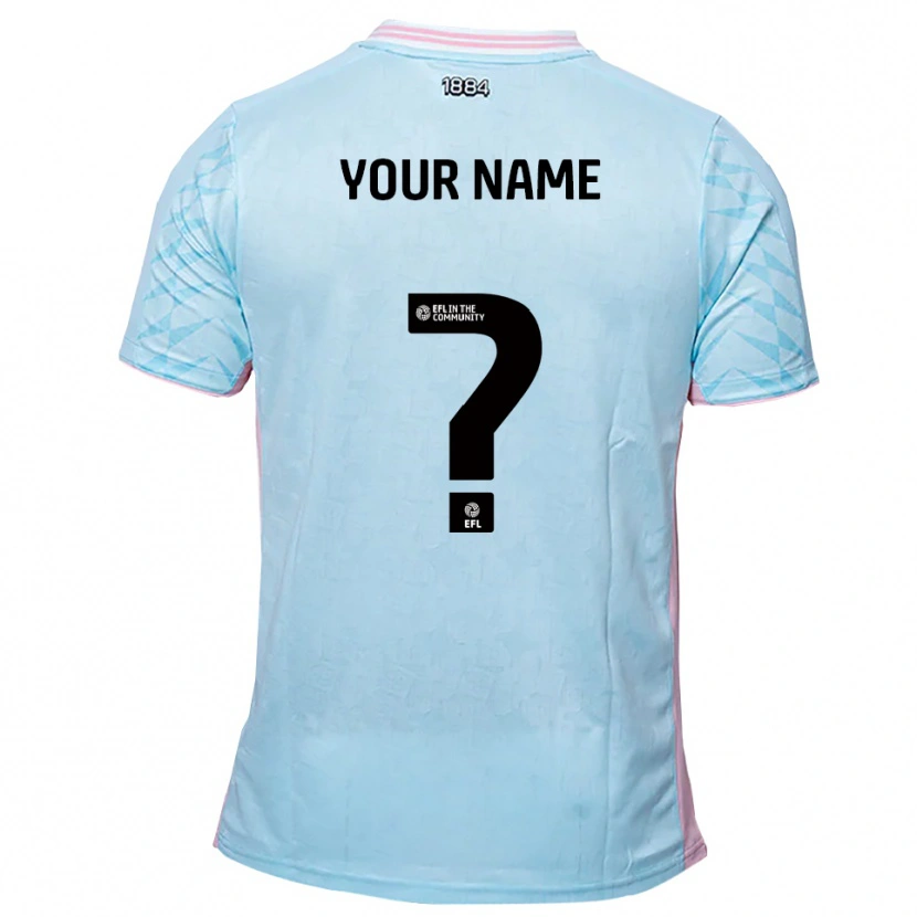 Danxen Heren Uw Naam #0 Hemelsblauw Roze Uitshirt Uittenue 2025/26 T-Shirt België