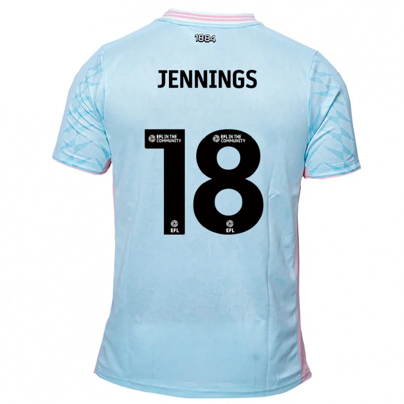 Danxen Heren Connor Jennings #18 Hemelsblauw Roze Uitshirt Uittenue 2025/26 T-Shirt België