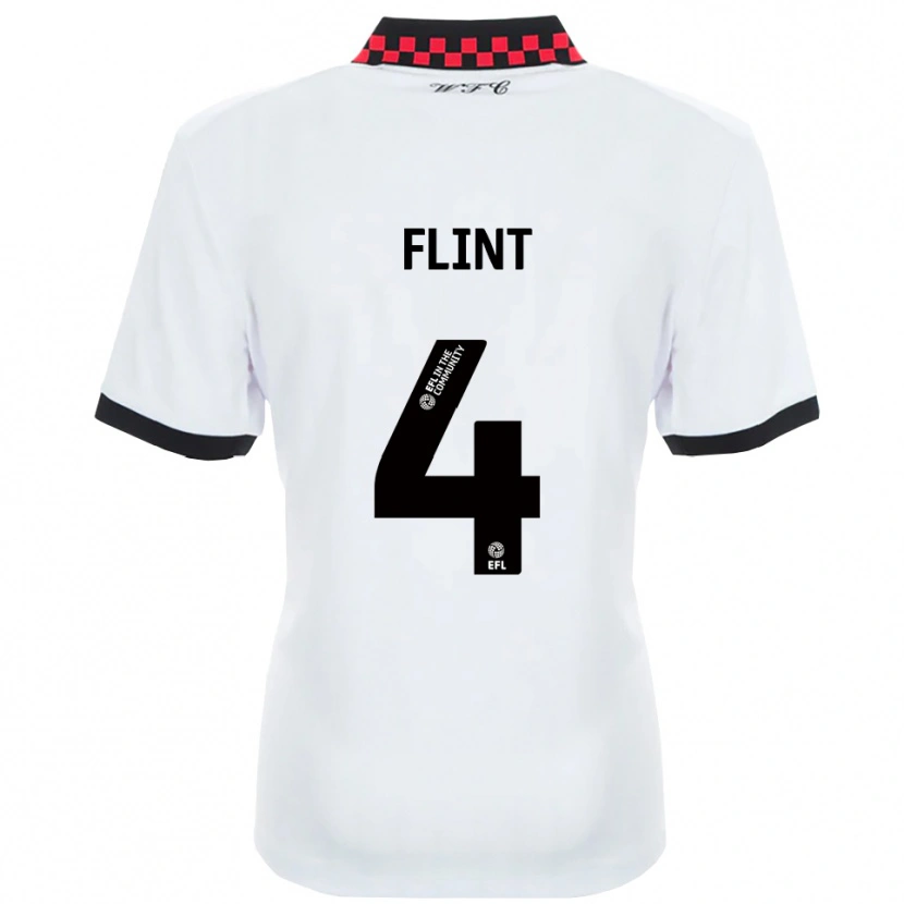 Danxen Heren Aden Flint #4 Wit Zwart Uitshirt Uittenue 2025/26 T-Shirt België