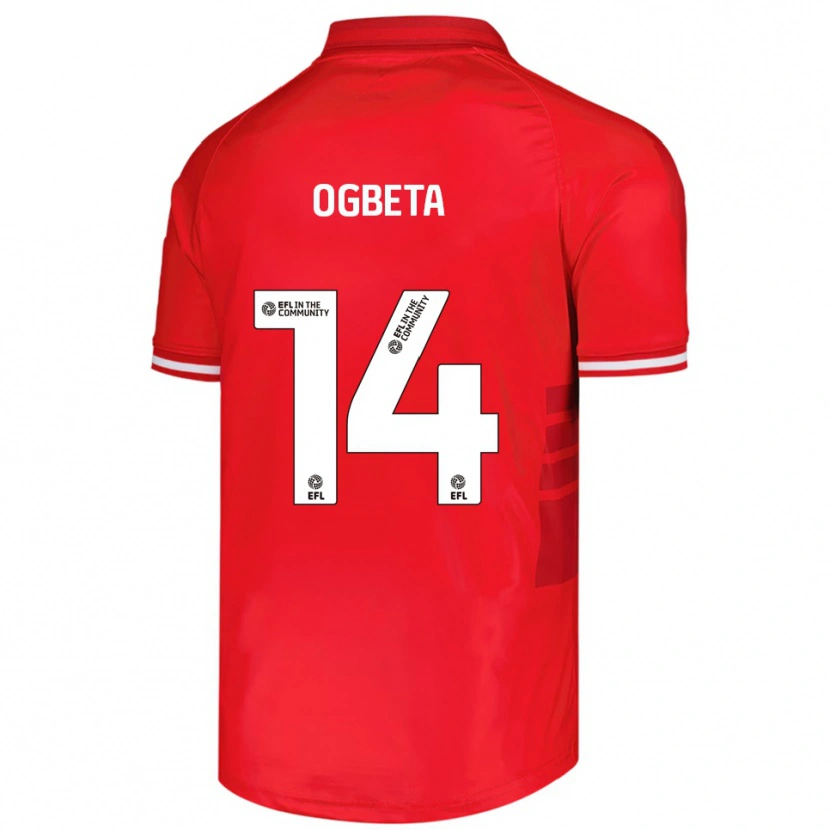 Danxen Dames Nathanael Ogbeta #14 Rood Wit Thuisshirt Thuistenue 2025/26 T-Shirt België